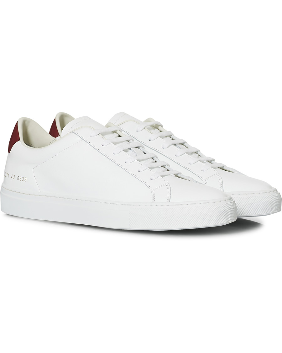 Homme | Common Projects Retro Low Sneaker White/Red | Common Projects | Retro Low Sneaker White/Red