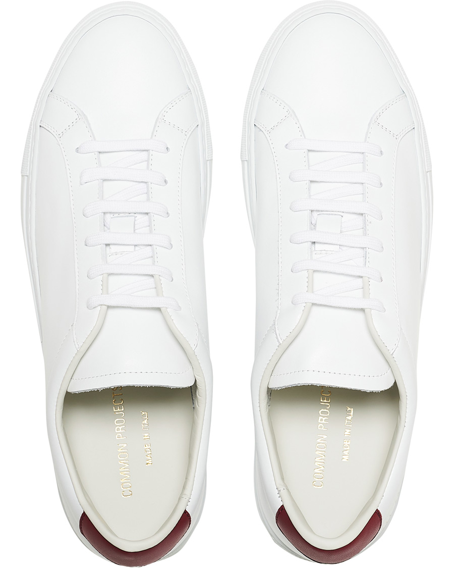 Homme | Common Projects Retro Low Sneaker White/Red | Common Projects | Retro Low Sneaker White/Red