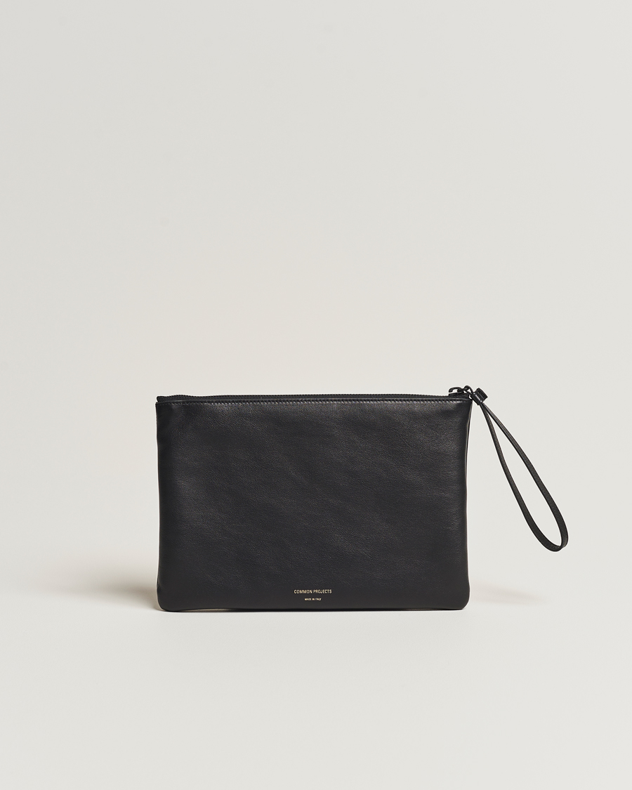 Homme | Common Projects Medium Flat Nappa Leather Pouch Black | Common Projects | Medium Flat Nappa Leather Pouch Black