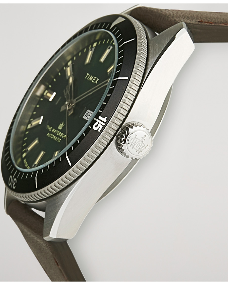 Homme | Timex Waterbury Diver Automatic 40mm Leather/Green Dial | Timex | Waterbury Diver Automatic 40mm Leather/Green Dial