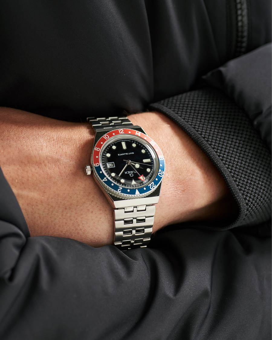 Heren | Timex Q Diver GMT 38mm Navy/Red | Timex | Q Diver GMT 38mm Navy/Red