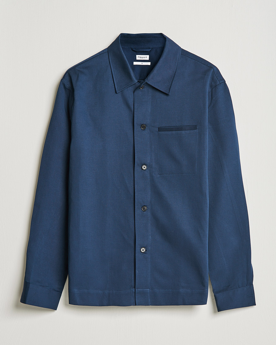 Homme | Chemises | Filippa K | Matt Linen Overshirt Navy