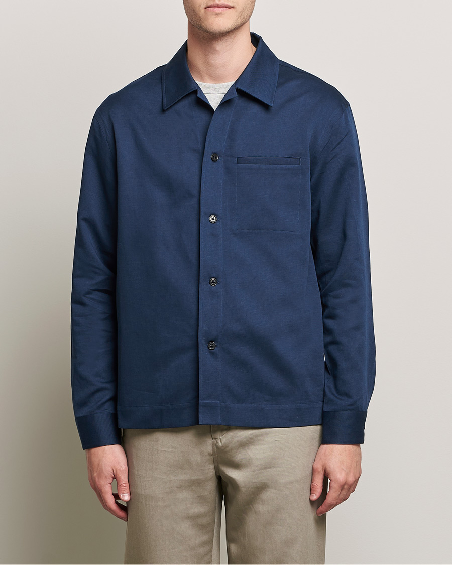 Homme | Chemises | Filippa K | Matt Linen Overshirt Navy