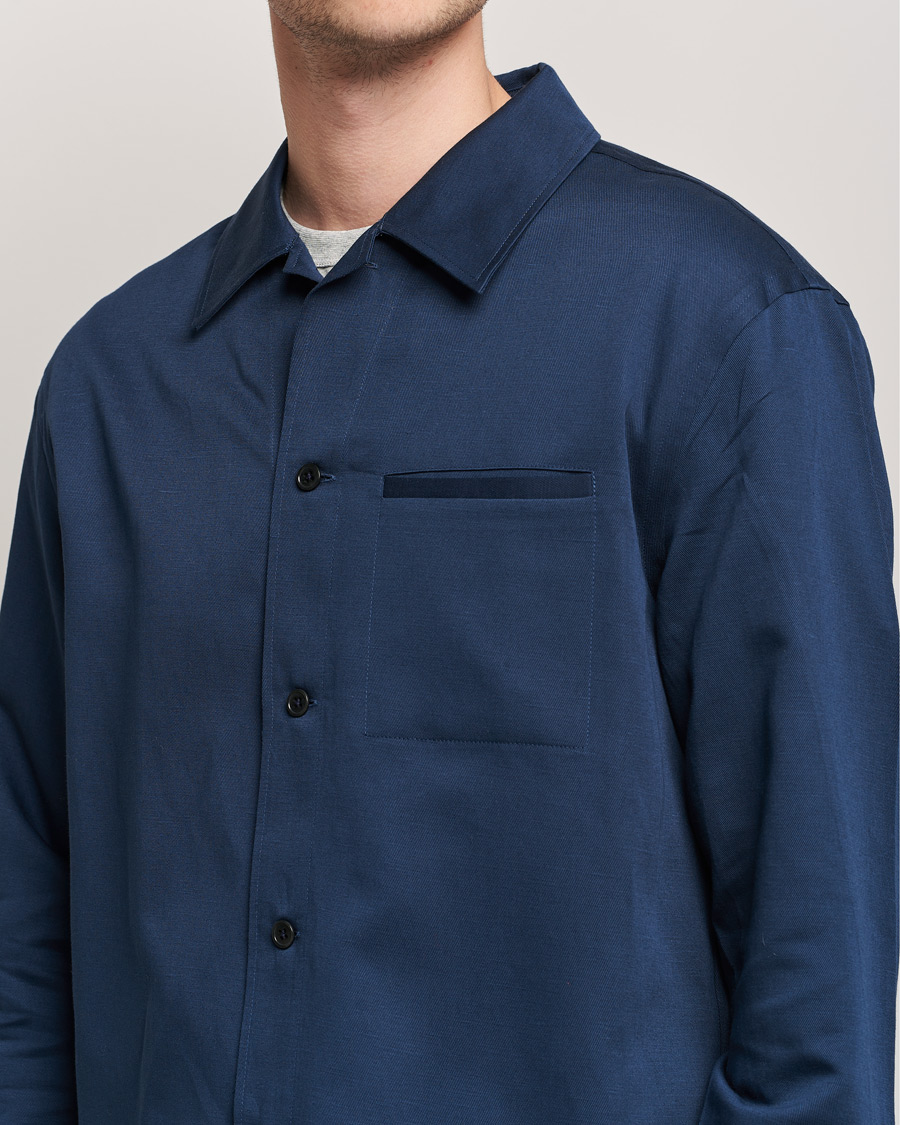 Homme | Chemises | Filippa K | Matt Linen Overshirt Navy