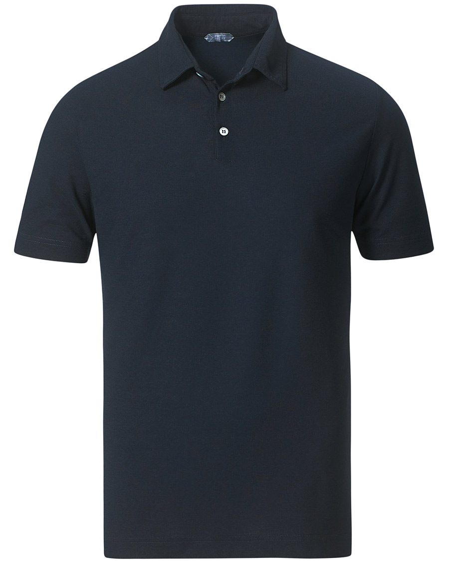 Homme | Polos | Zanone | Ice Cotton Short Sleeve Polo Navy
