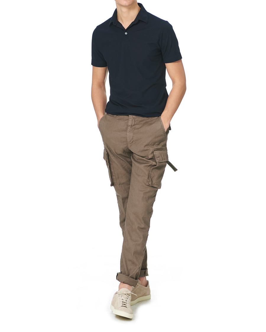 Homme | Polos | Zanone | Ice Cotton Short Sleeve Polo Navy