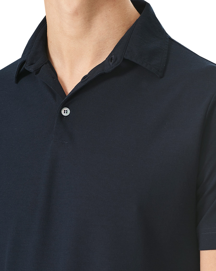Homme | Polos | Zanone | Ice Cotton Short Sleeve Polo Navy