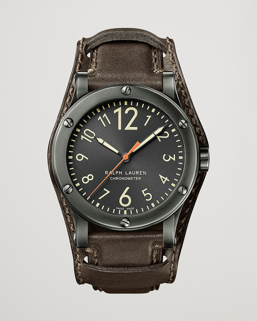 Homme | Polo Ralph Lauren 45mm Safari Chronometer Black Steel/Calf Strap | Polo Ralph Lauren | 45mm Safari Chronometer Black Steel/Calf Strap