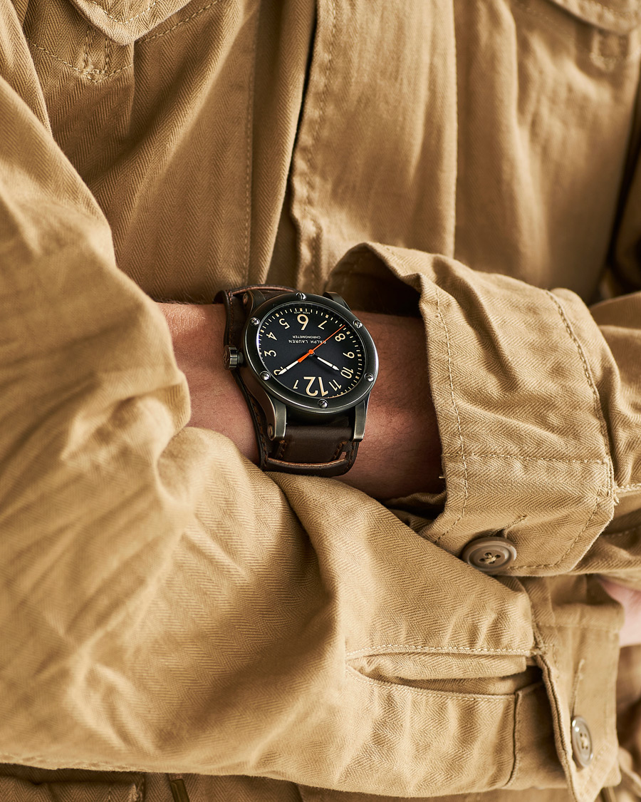 Homme | Polo Ralph Lauren 45mm Safari Chronometer Black Steel/Calf Strap | Polo Ralph Lauren | 45mm Safari Chronometer Black Steel/Calf Strap