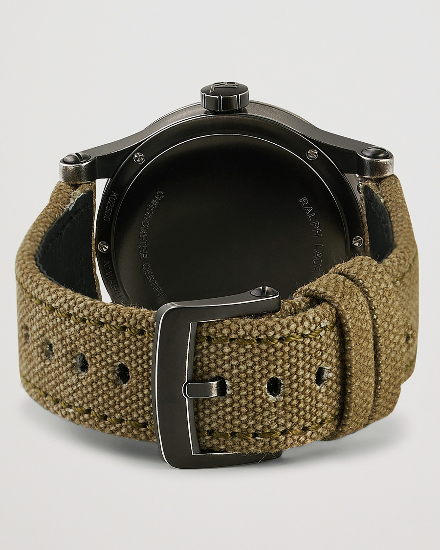 Heren | Polo Ralph Lauren 45mm Safari Chronometer Black Steel/Canvas Strap | Polo Ralph Lauren | 45mm Safari Chronometer Black Steel/Canvas Strap