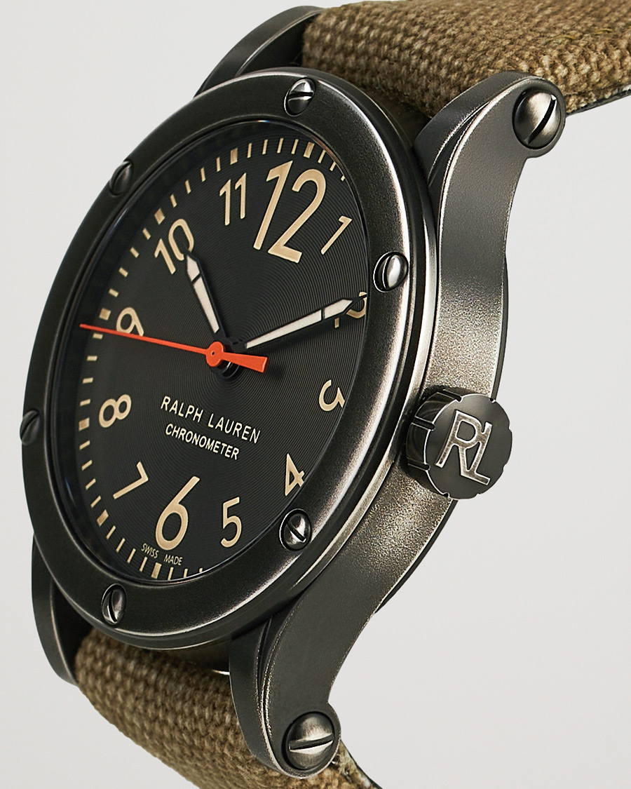 Homme | Polo Ralph Lauren 39mm Safari Chronometer Black Steel/Canvas Strap | Polo Ralph Lauren | 39mm Safari Chronometer Black Steel/Canvas Strap