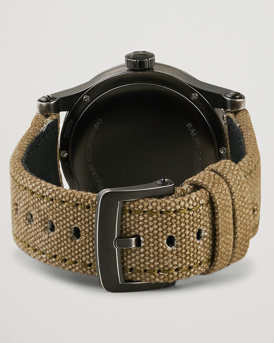 Homme | Polo Ralph Lauren 39mm Safari Chronometer Black Steel/Canvas Strap | Polo Ralph Lauren | 39mm Safari Chronometer Black Steel/Canvas Strap