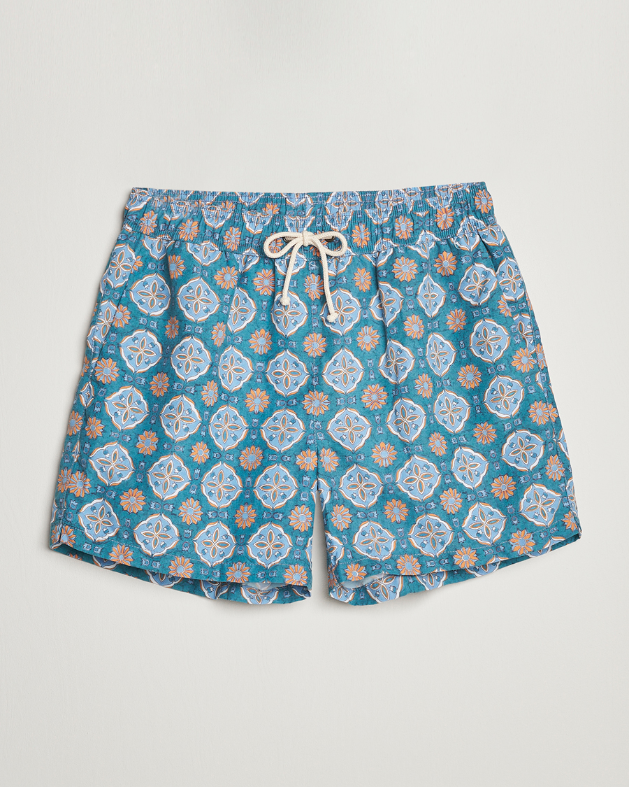 Homme | Maillots De Bain | Ripa Ripa | Maestrale Printed Swimshorts Green/Blue