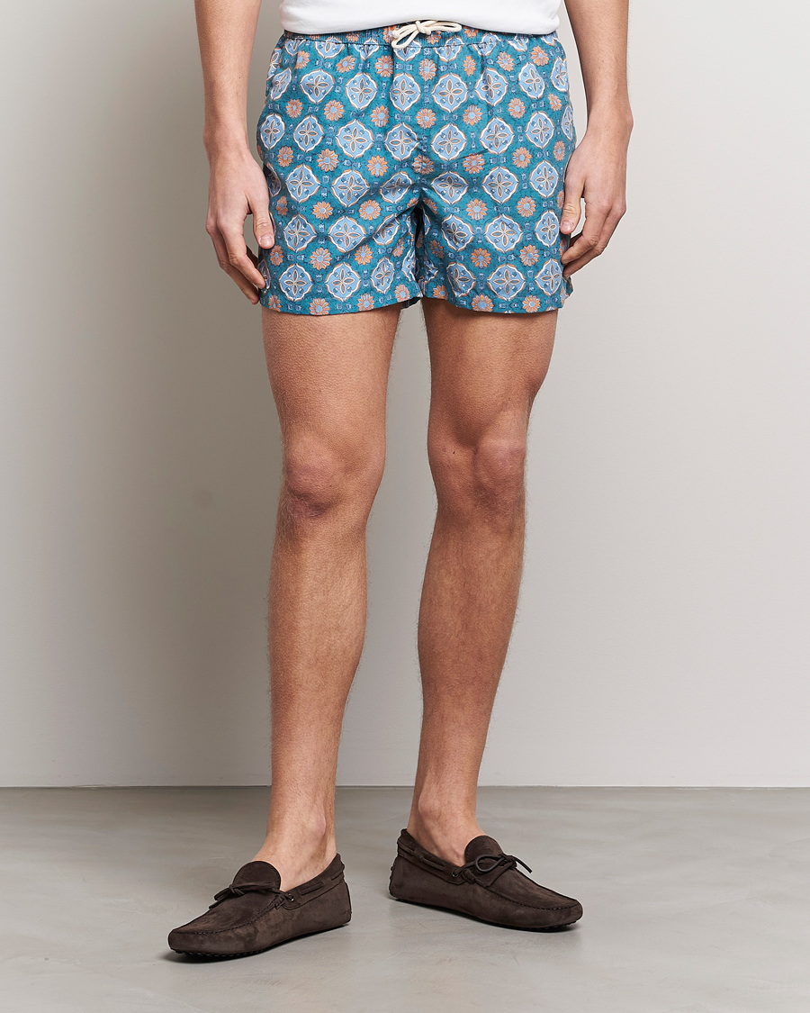 Homme | Maillots De Bain | Ripa Ripa | Maestrale Printed Swimshorts Green/Blue