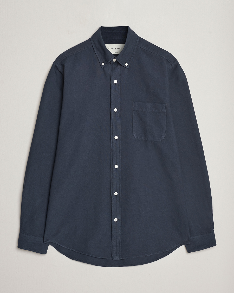 Homme | Chemises | A Day's March | Moorgate Dyed Oxford Shirt Navy