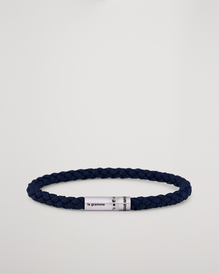 Homme | LE GRAMME X Orlebar Brown Nato Bracelet Navy/Sterling Silver | LE GRAMME | X Orlebar Brown Nato Bracelet Navy/Sterling Silver