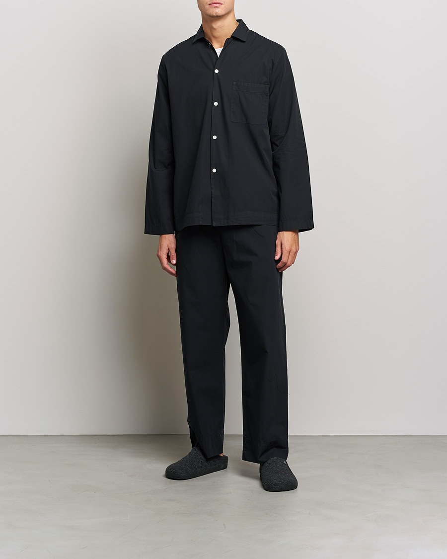 Homme | Tekla Poplin Pyjama Shirt All Black | Tekla | Poplin Pyjama Shirt All Black