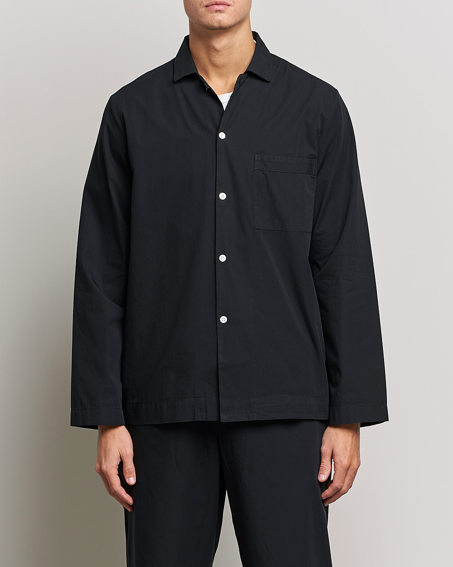 Homme | Tekla Poplin Pyjama Shirt All Black | Tekla | Poplin Pyjama Shirt All Black