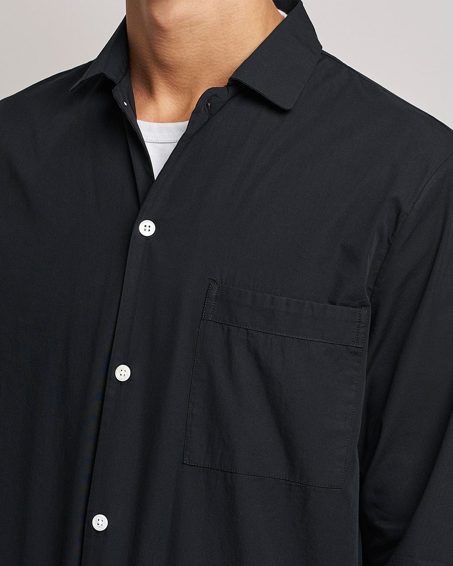 Homme | Tekla Poplin Pyjama Shirt All Black | Tekla | Poplin Pyjama Shirt All Black