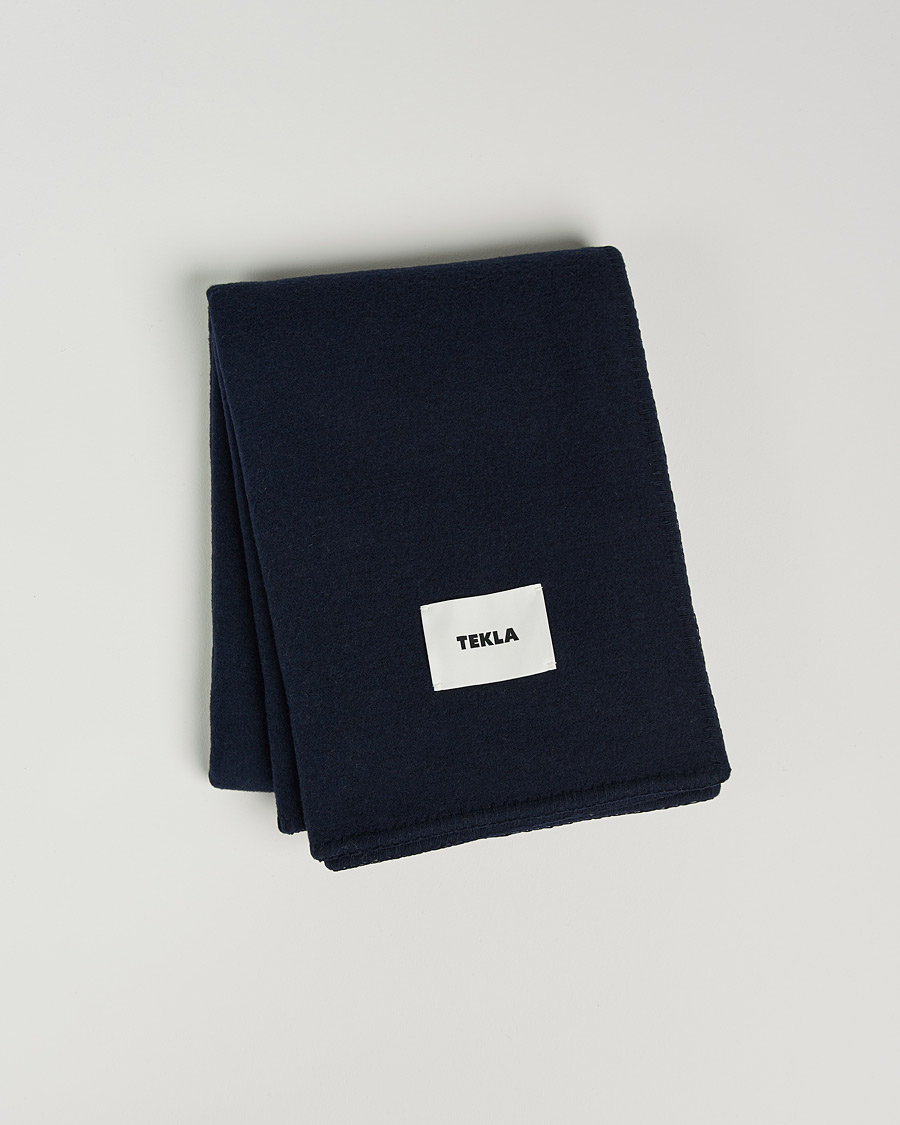 Homme | Tekla Merino Wool Blanket Dark Blue | Tekla | Merino Wool Blanket Dark Blue