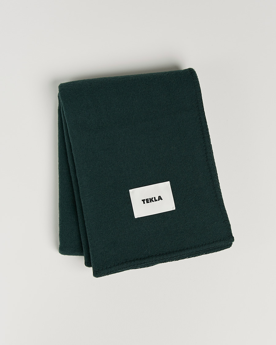 Homme | Tekla Merino Wool Blanket Dark Green | Tekla | Merino Wool Blanket Dark Green