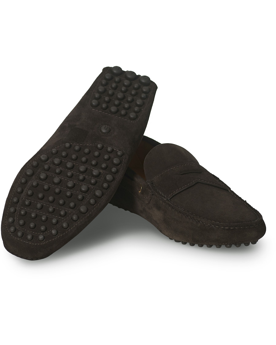Homme | Car Shoe Driver Penny Moccasin Dark Brown Suede | Car Shoe | Driver Penny Moccasin Dark Brown Suede