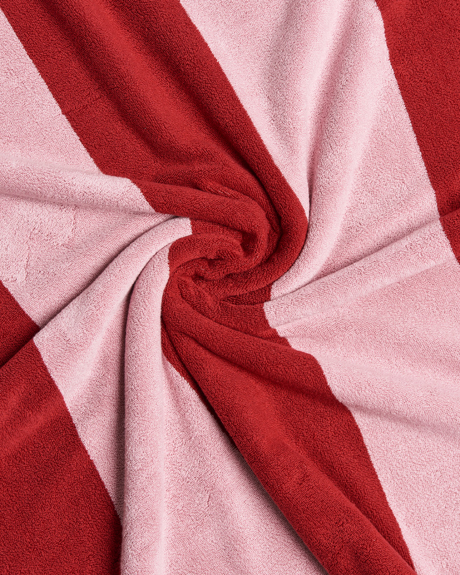 Heren | Tekla Organic Terry Beach Towel Red Block Stripes | Tekla | Organic Terry Beach Towel Red Block Stripes