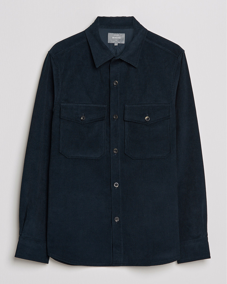 Heren | Overhemden | Private White V.C. | Patch Pocket Corduroy Overshirt Midnight