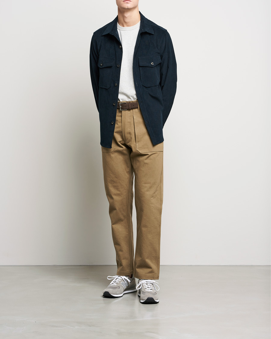 Heren | Overhemden | Private White V.C. | Patch Pocket Corduroy Overshirt Midnight