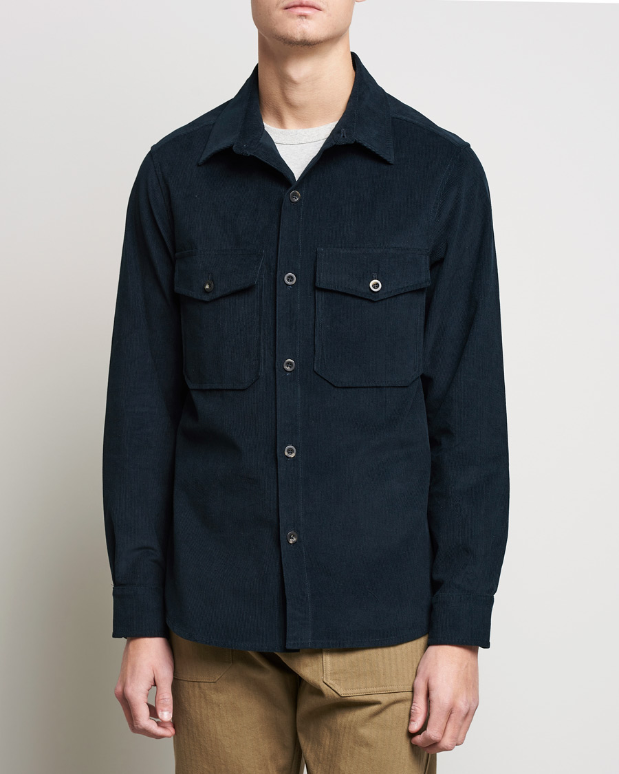 Heren | Overhemden | Private White V.C. | Patch Pocket Corduroy Overshirt Midnight