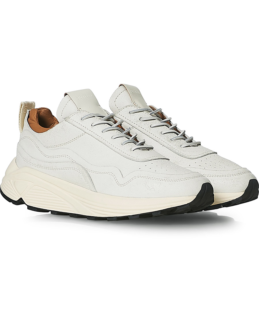 Heren | Buttero Vinci Bianchetto Leather Running Sneaker Off White | Buttero | Vinci Bianchetto Leather Running Sneaker Off White