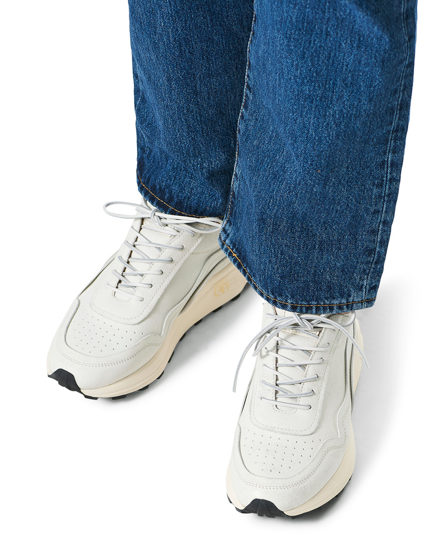 Heren | Buttero Vinci Bianchetto Leather Running Sneaker Off White | Buttero | Vinci Bianchetto Leather Running Sneaker Off White