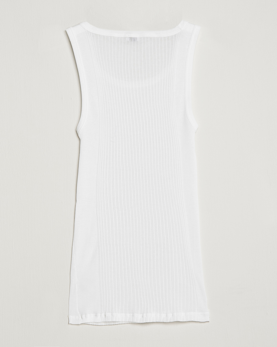 Heren | T-shirts | Zimmerli of Switzerland | Ribbed Mercerized Cotton Tank Top White