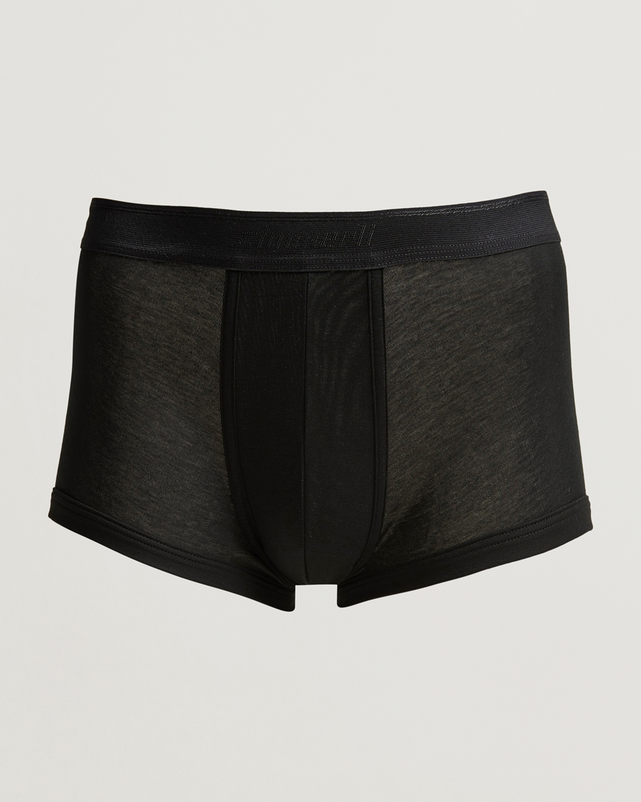 Heren | Ondergoed | Zimmerli of Switzerland | Mercerized Cotton Boxer Briefs Black
