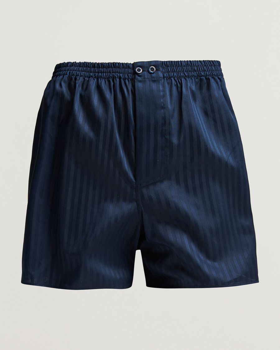 Heren | Ondergoed | Zimmerli of Switzerland | Mercerized Cotton Boxer Shorts Navy