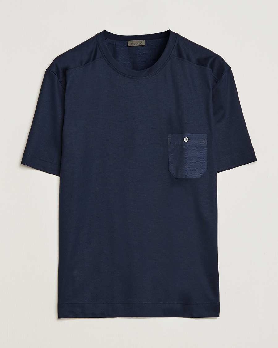 Heren | Pyjama's en gewaden | Zimmerli of Switzerland | Cotton/Modal Crew Neck Loungwear T-Shirt Midnight