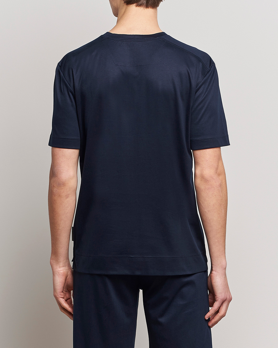Heren | Pyjama's en gewaden | Zimmerli of Switzerland | Cotton/Modal Crew Neck Loungwear T-Shirt Midnight