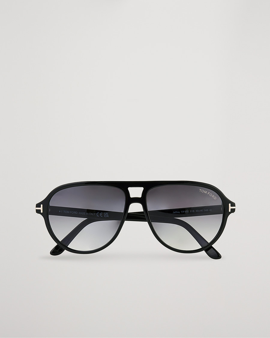 Homme | Lunettes De Soleil | Tom Ford | Jeffrey Sunglasses Shiny Black/Gradient Smoke
