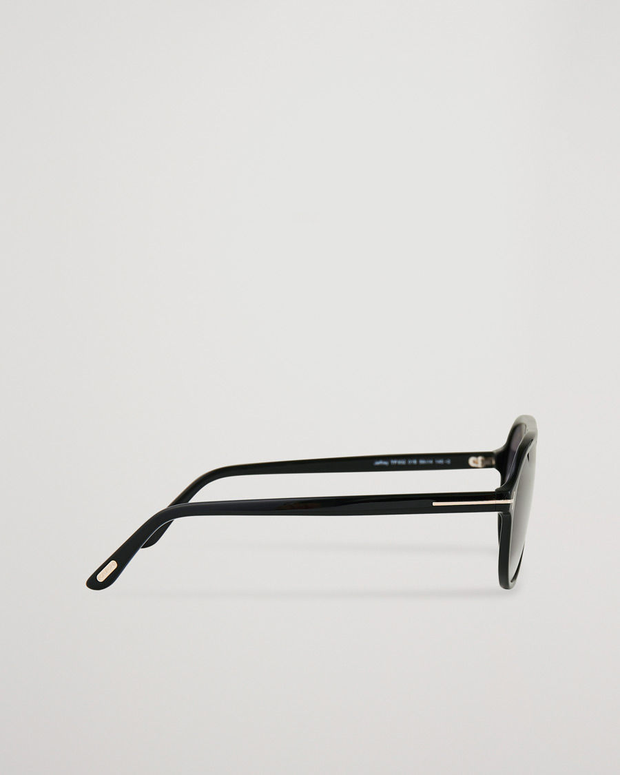Homme | Lunettes De Soleil | Tom Ford | Jeffrey Sunglasses Shiny Black/Gradient Smoke