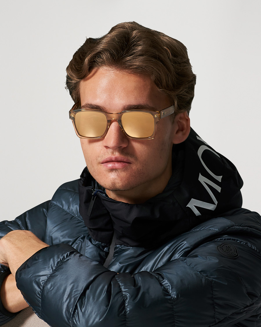 Homme | Moncler Lunettes Arcsecond Sunglasses Shiny Beige/Brown | Moncler Lunettes | Arcsecond Sunglasses Shiny Beige/Brown