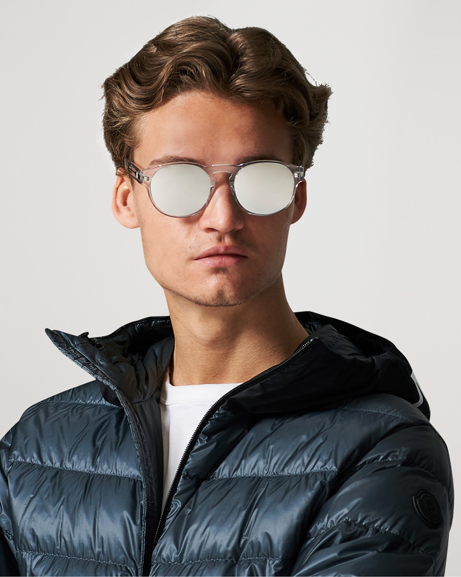 Homme | Moncler Lunettes ML0209 Polarized Sunglasses Crystal/Smoke | Moncler Lunettes | ML0209 Polarized Sunglasses Crystal/Smoke