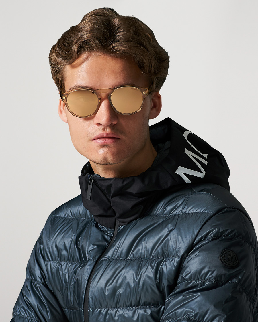 Heren | Moncler Lunettes ML0209 Polarized Sunglasses Shiny Beige/Brown | Moncler Lunettes | ML0209 Polarized Sunglasses Shiny Beige/Brown
