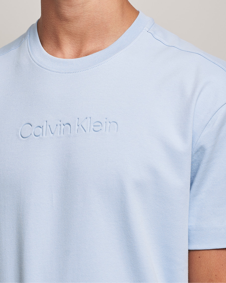 Heren | T-shirts | Calvin Klein | Debossed Logo Crew Neck Tee Bayshore Blue