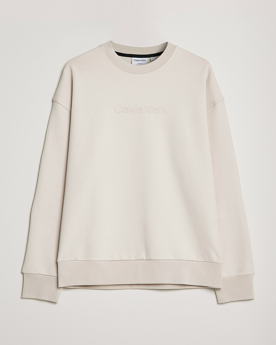 Homme | Pulls Et Tricots | Calvin Klein | Debossed Logo Crew Neck Sweatshirt Stony Beige