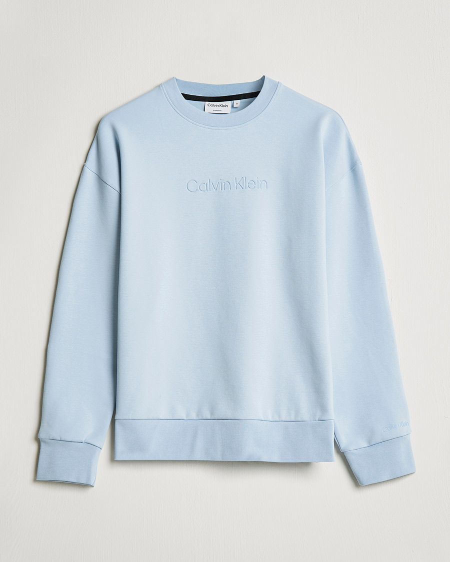 Heren | Truien | Calvin Klein | Debossed Logo Crew Neck Sweatshirt Bayshore Blue