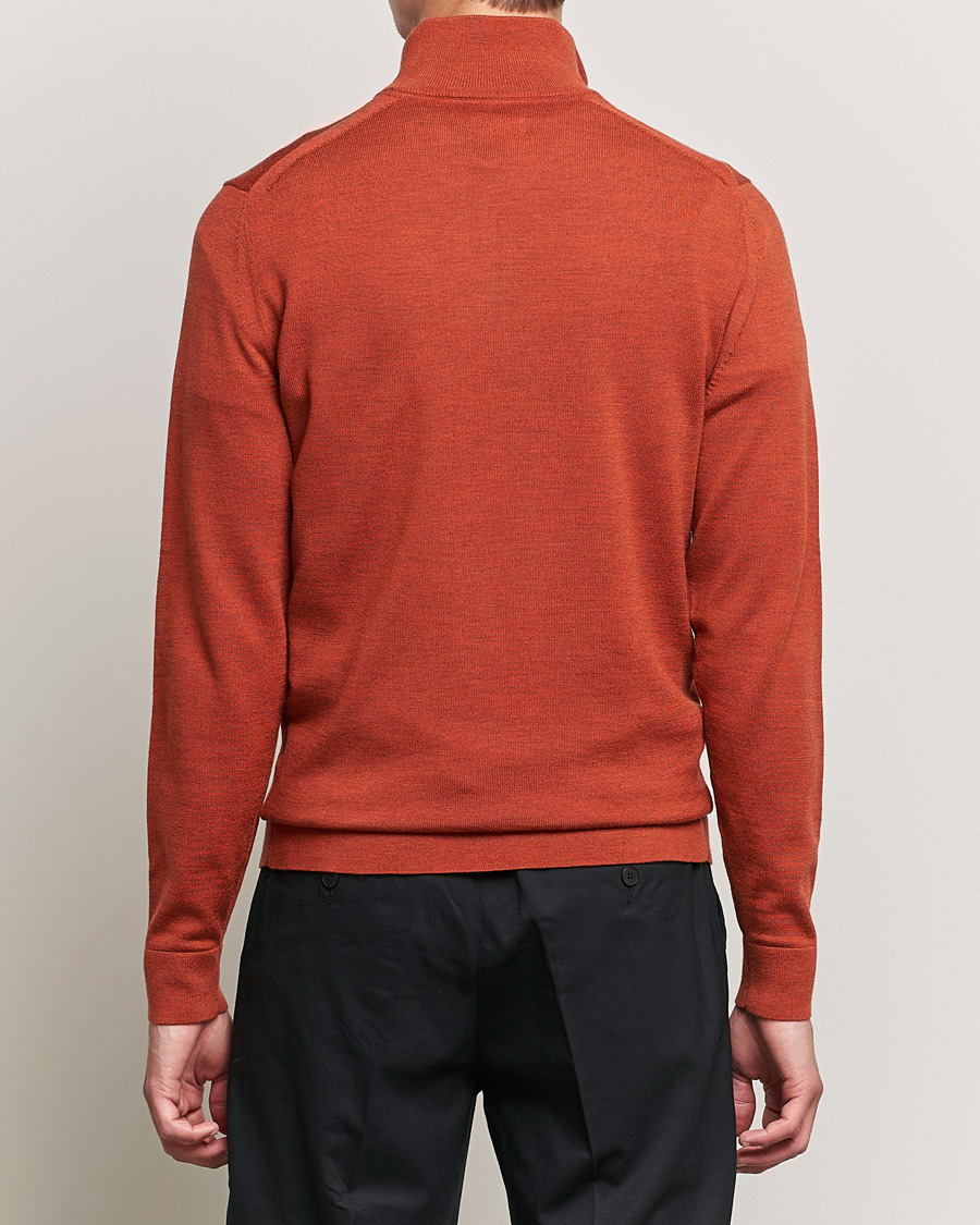 Homme | Pulls Et Tricots | Calvin Klein | Superior Wool Knitted Half Zip Gingerbread Brown