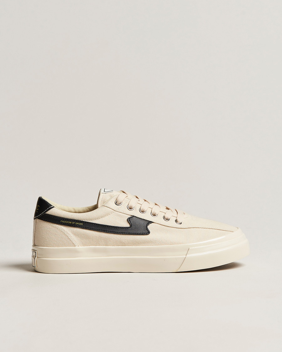 Homme | Stepney Workers Club Dellow S-Strike Canvas Sneaker Ecru Black | Stepney Workers Club | Dellow S-Strike Canvas Sneaker Ecru Black