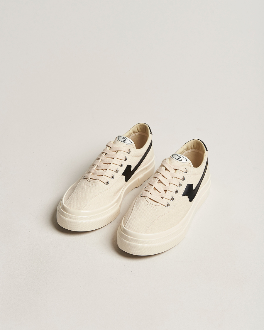 Homme | Stepney Workers Club Dellow S-Strike Canvas Sneaker Ecru Black | Stepney Workers Club | Dellow S-Strike Canvas Sneaker Ecru Black