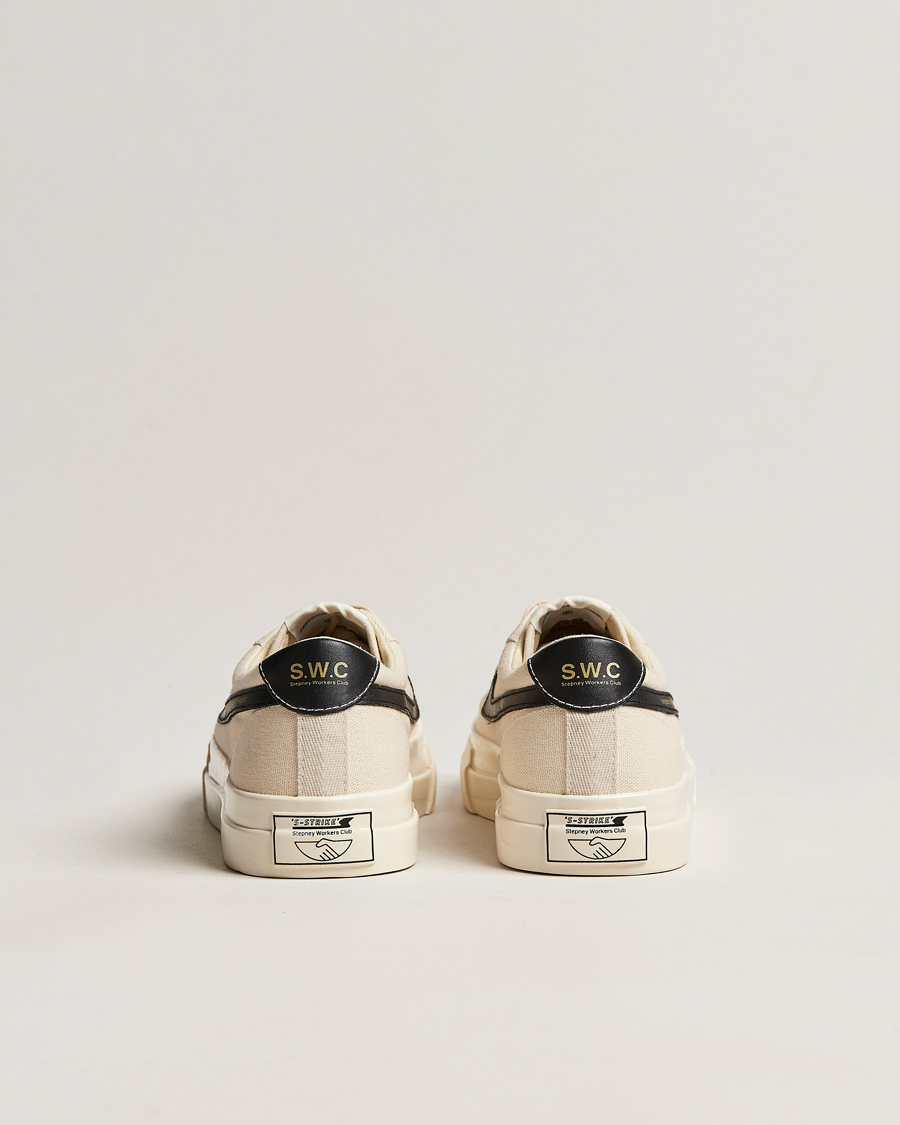 Homme | Stepney Workers Club Dellow S-Strike Canvas Sneaker Ecru Black | Stepney Workers Club | Dellow S-Strike Canvas Sneaker Ecru Black