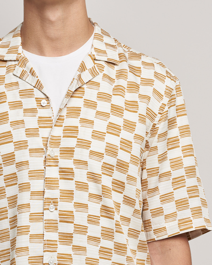 Homme | Chemises | BOSS BLACK | BOSS Lars Printed Resort Collar Short Sleeve Shirt Open Beige